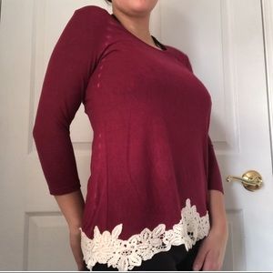 Quarter Sleeve Magenta Blouse
